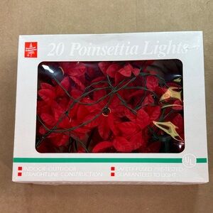 Vintage Red Poinsettia Holiday Lights